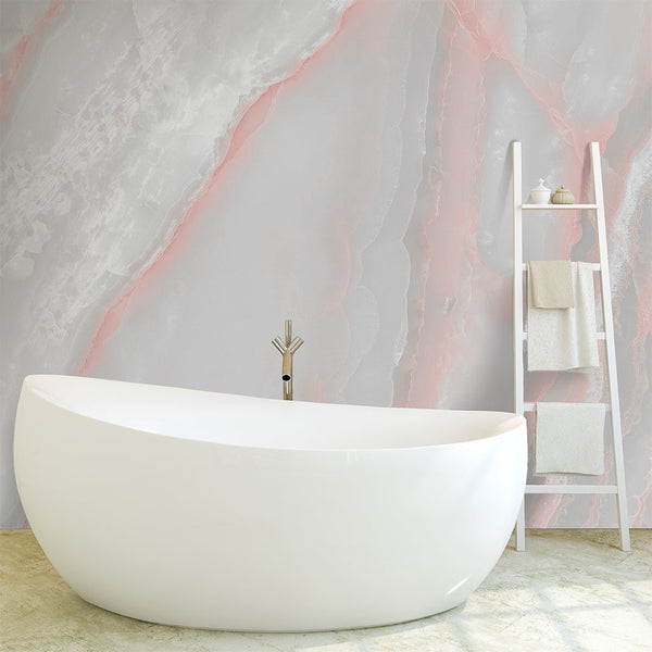 Gray & Pink Marble Texture Wall Mural CCM124 - CostaCover - Peel and stick Removable Wallpaper - abstract wallpaper - accent wallpaper - adhesive wallpaper