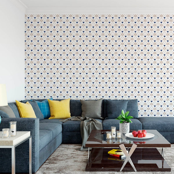 Geometric Diamond Bedroom Wallpaper CC124 - CostaCover-Peel and stick Removable Wallpaper-Abstract-abstract wallpaper-adhesive wallpaper