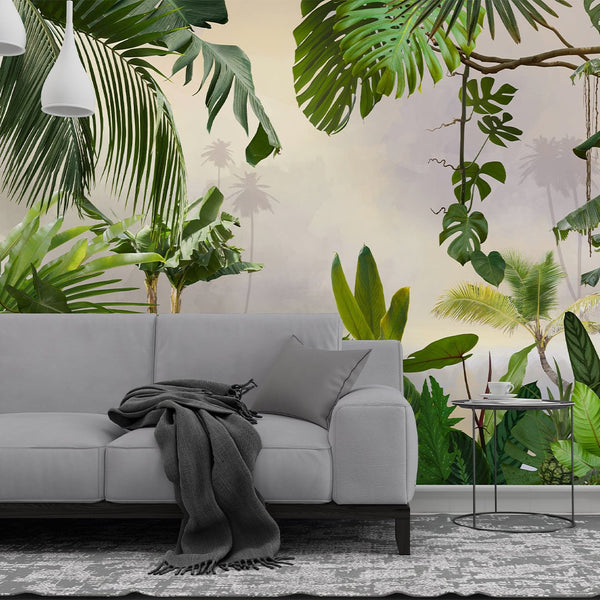 Jungle Tropical Wall Mural CCM062 - CostaCover - Peel and stick Removable Wallpaper - 3d wall murals - adhesive wallpaper - baby bedroom