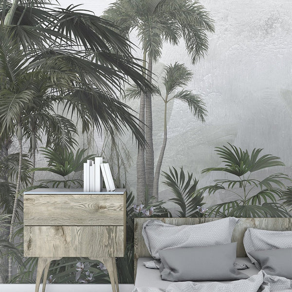 Mystic Jungle Tropical Wall Mural CCM087 - CostaCover - Peel and stick Removable Wallpaper - accent wallpaper - adhesive wallpaper - adhesive wallpaper design