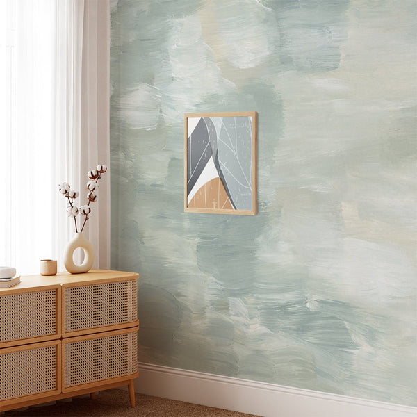 Green Brush Strokes Wall Mural CCM071 - CostaCover - Peel and stick Removable Wallpaper - 3d wall murals - Abstract - abstract wall art