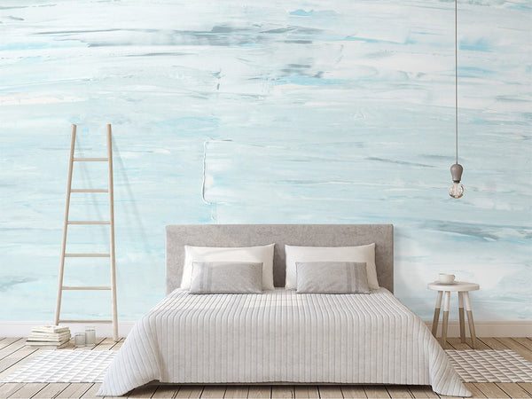 Blue Brush Strokes Wall Mural CCM075 - CostaCover - Peel and stick Removable Wallpaper - 3d wall murals - 3d wall painting - Abstract
