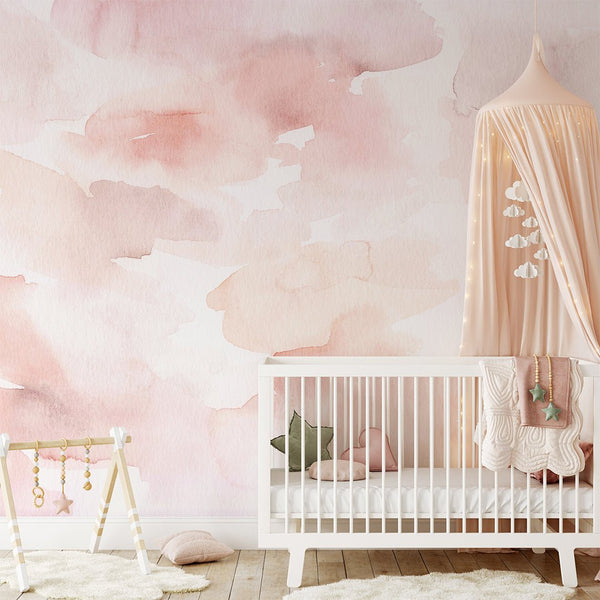 Pink Watercolor Painting Wall Mural CCM104 - CostaCover - Peel and stick Removable Wallpaper - 3d wall painting - Abstract - abstract wallpaper