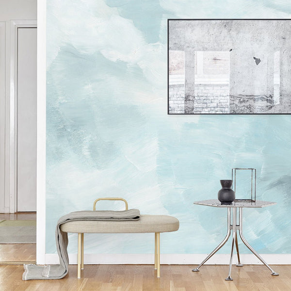 Blue Brush Strokes Wall Mural CCM072 - CostaCover - Peel and stick Removable Wallpaper - 3d wall murals - abstract wall art - abstract wallpaper