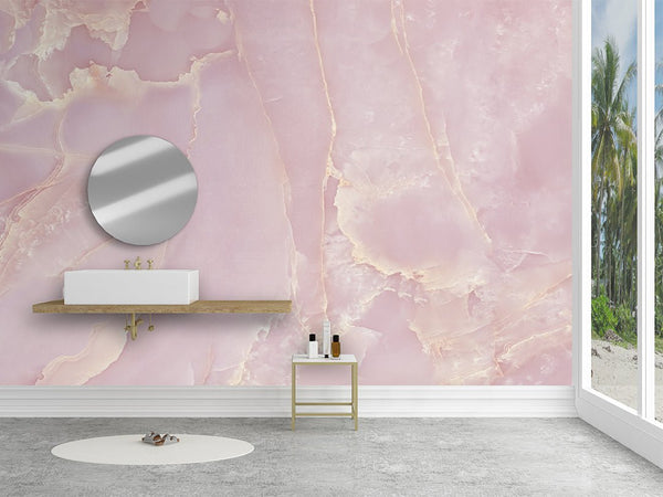 Pink Marble Texture Wall Mural CCM029 - CostaCover - Peel and stick Removable Wallpaper - accent wallpaper - adhesive wallpaper - bedroom interior