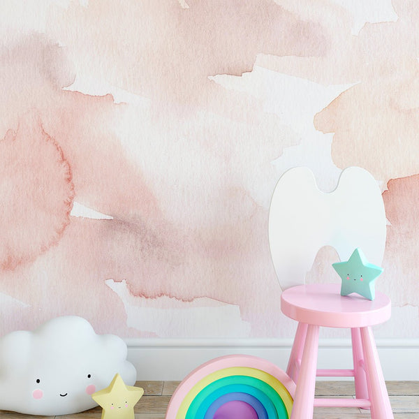 Pink Watercolor Painting Wall Mural CCM104 - CostaCover - Peel and stick Removable Wallpaper - 3d wall painting - Abstract - abstract wallpaper