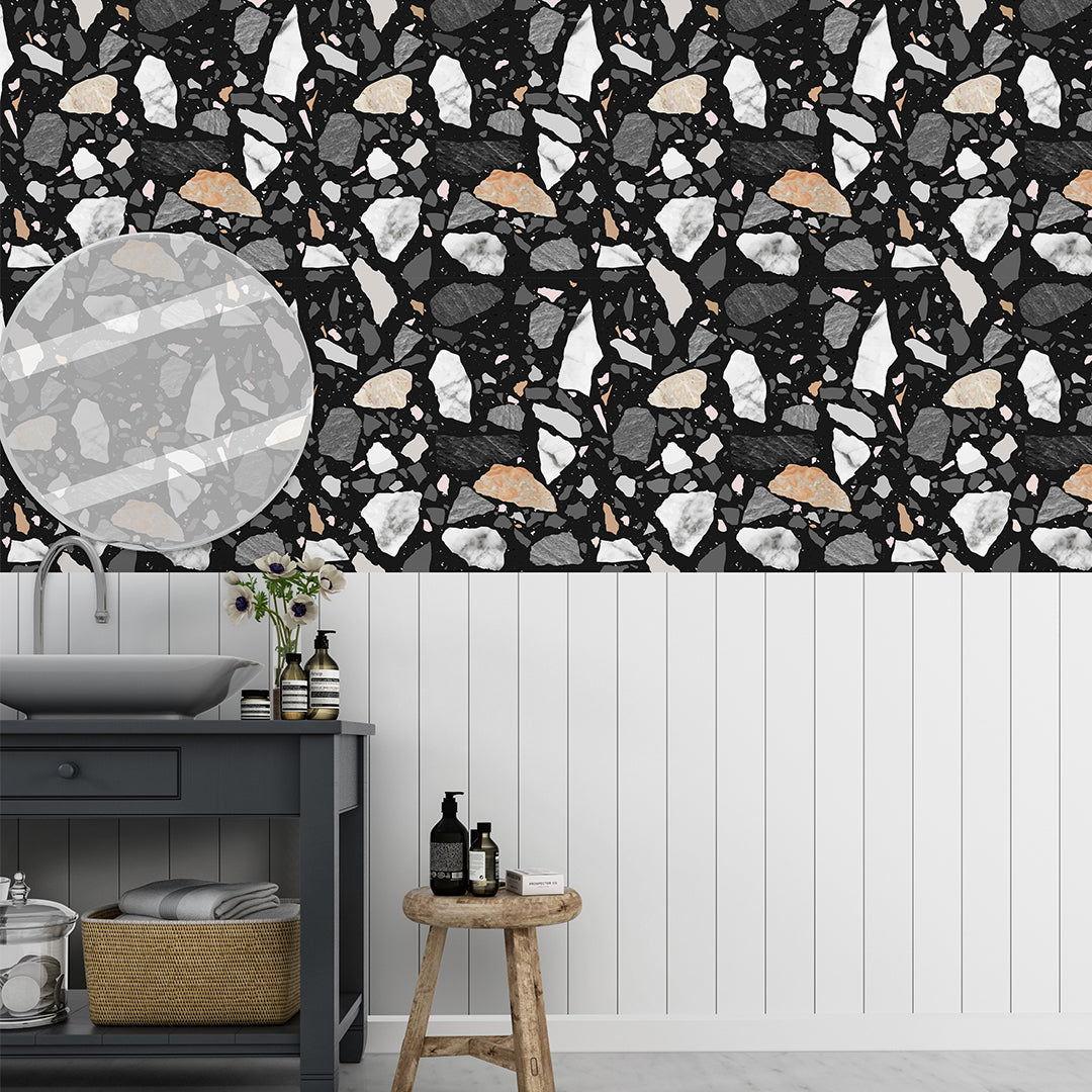 Black & Gray Stones Wallpaper CC266