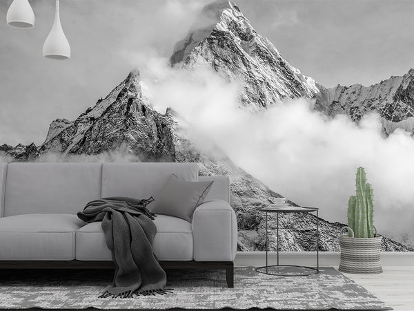 Foggy Rocky Mountains Wall Mural CCM047 - CostaCover - Peel and stick Removable Wallpaper - accent wallpaper - bedroom interior - bedroom wallpaper