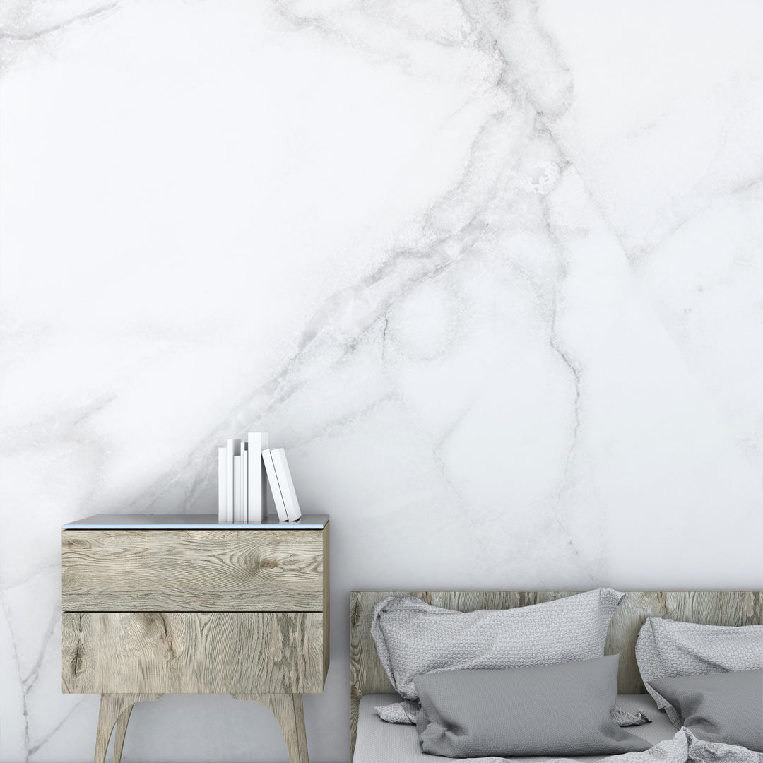 White & Gray Marble Texture Wall Mural CCM126