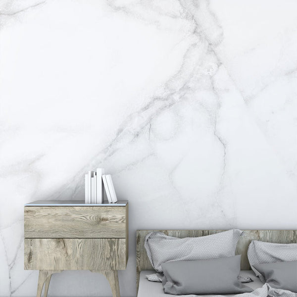 White & Gray Marble Texture Wall Mural CCM126 - CostaCover - Peel and stick Removable Wallpaper - abstract wallpaper - accent wallpaper - adhesive wallpaper
