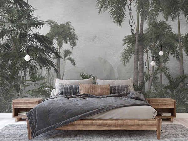 Mystic Jungle Tropical Wall Mural CCM087 - CostaCover - Peel and stick Removable Wallpaper - accent wallpaper - adhesive wallpaper - adhesive wallpaper design