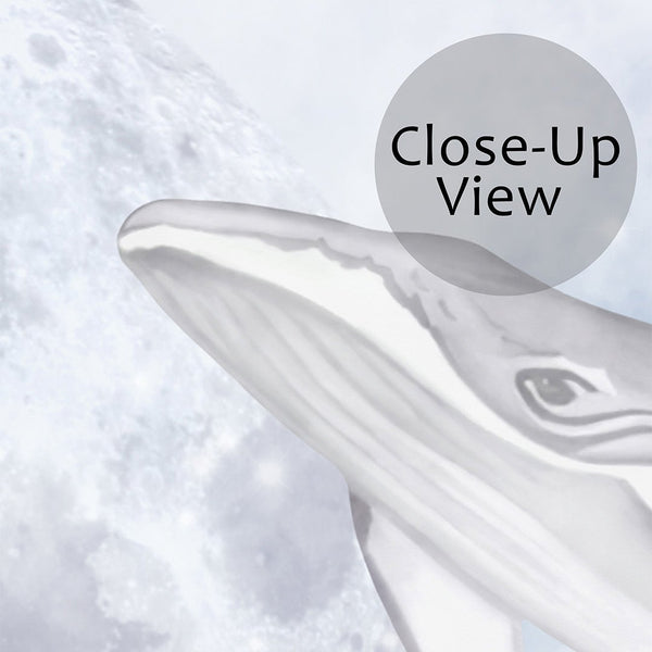 Space Whales & Moon Wall Mural CCM093 - CostaCover - Peel and stick Removable Wallpaper - accent wallpaper - adhesive wallpaper - boywall