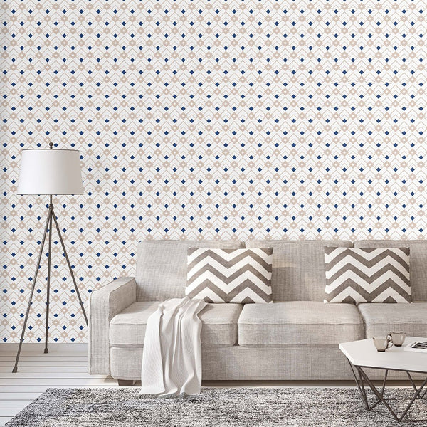 Geometric Diamond Bedroom Wallpaper CC124 - CostaCover-Peel and stick Removable Wallpaper-Abstract-abstract wallpaper-adhesive wallpaper