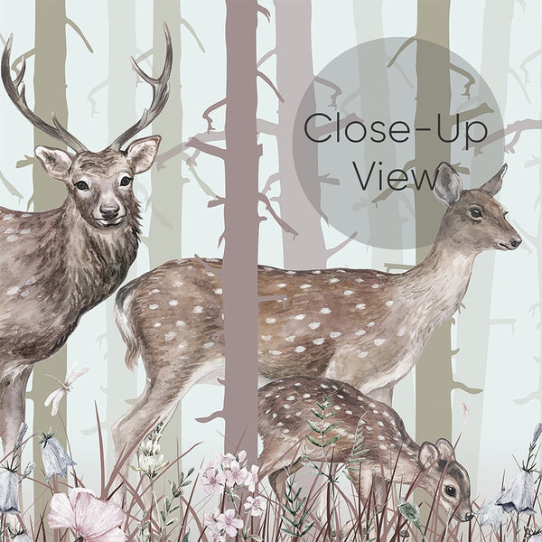 Fairy Forest with Animals Wall Mural CCM018 - CostaCover - Peel and stick Removable Wallpaper - accent wallpaper - baby bedroom - bedroom interior