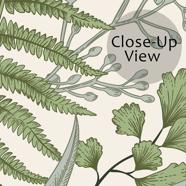 Light Green Fern Wall Mural CCM081 - CostaCover - Peel and stick Removable Wallpaper - accent wallpaper - adhesive wallpaper - bathroom wallpaper