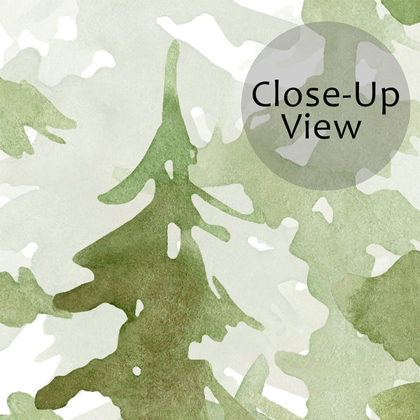 Watercolor Pine Tree Forest Wall Mural CCM079 - CostaCover - Peel and stick Removable Wallpaper - accent wallpaper - Decorative wallpaper - fairy kids print