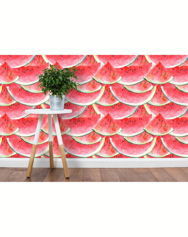 Watercolor Watermelon Slices Wallpaper CC051 - CostaCover - Peel and stick Removable Wallpaper - Abstract - adhesive wallpaper - baby wall decor