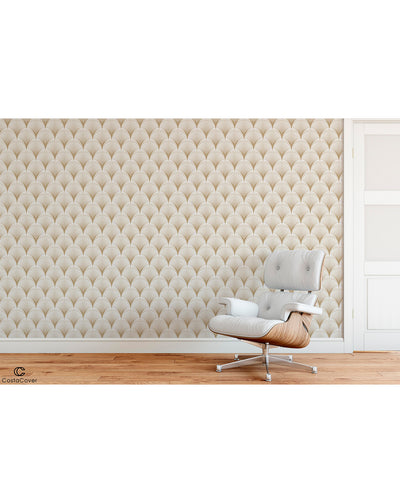 Self Adhesive Luxury Gold Scallops Removable Wallpaper CC125