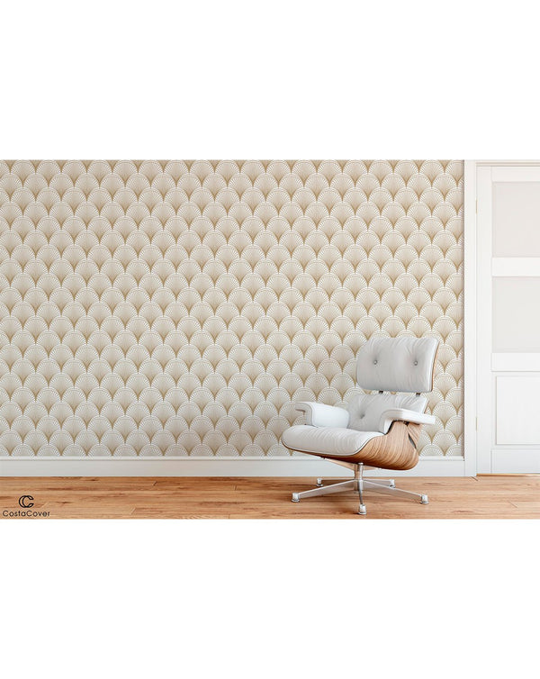 Luxury Gold Scallops Wallpaper CC125 - CostaCover - Peel and stick Removable Wallpaper - Abstract - abstract wallpaper - art deco