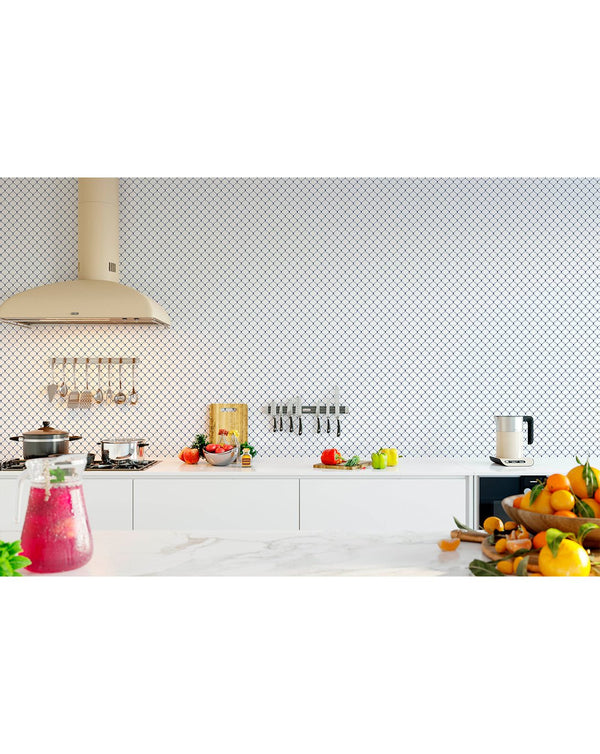 Art Deco Scallop Wallpaper CC123 - CostaCover - Peel and stick Removable Wallpaper - Abstract - abstract wallpaper - adhesive wallpaper