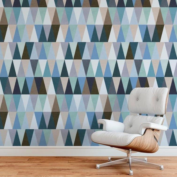 Colorful Geometric Triangles Wallpaper CC022 - CostaCover - Peel and stick Removable Wallpaper - Abstract - abstract wallpaper - adhesive wallpaper