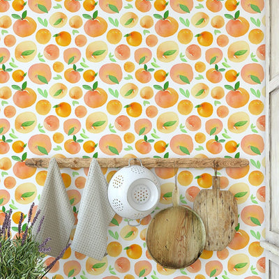 Self Adhesive Orange Fresh Fruits Removable Wallpaper CC075