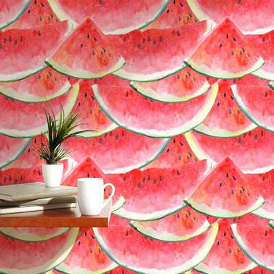 Watercolor Watermelon Slices Wallpaper CC051