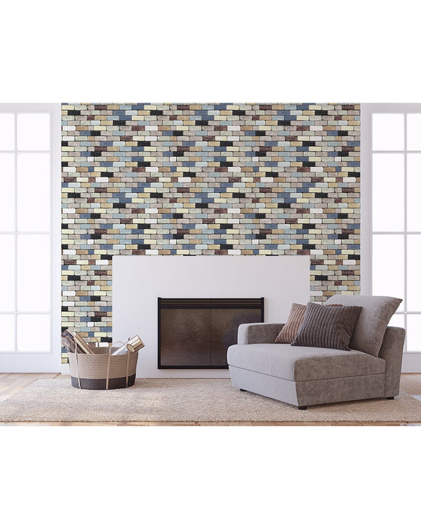 Colorful Brick Wallpaper CC024 - CostaCover - Peel and stick Removable Wallpaper - Abstract - abstract wallpaper - accent wallpaper