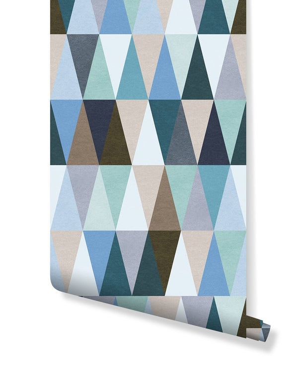 Colorful Geometric Triangles Wallpaper CC022 - CostaCover - Peel and stick Removable Wallpaper - Abstract - abstract wallpaper - adhesive wallpaper