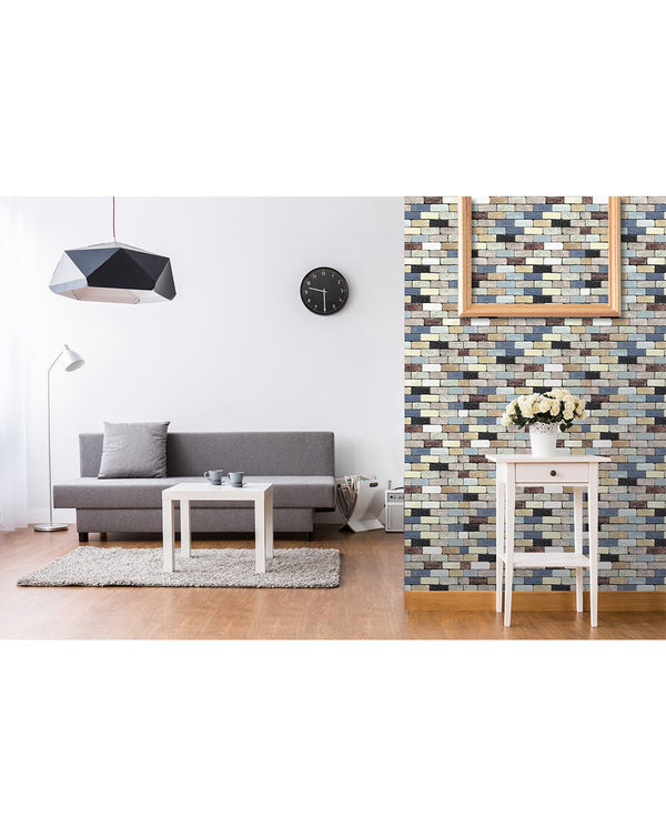Colorful Brick Wallpaper CC024 - CostaCover - Peel and stick Removable Wallpaper - Abstract - abstract wallpaper - accent wallpaper