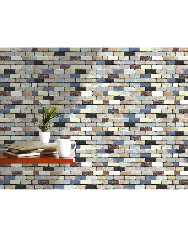 Colorful Brick Wallpaper CC024 - CostaCover - Peel and stick Removable Wallpaper - Abstract - abstract wallpaper - accent wallpaper