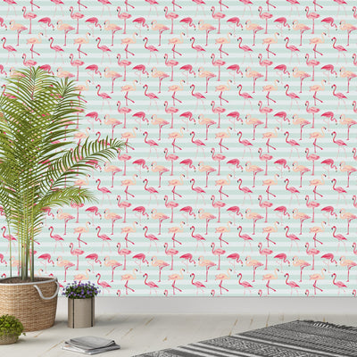 Tropical Pink Flamingos Wallpaper CC039