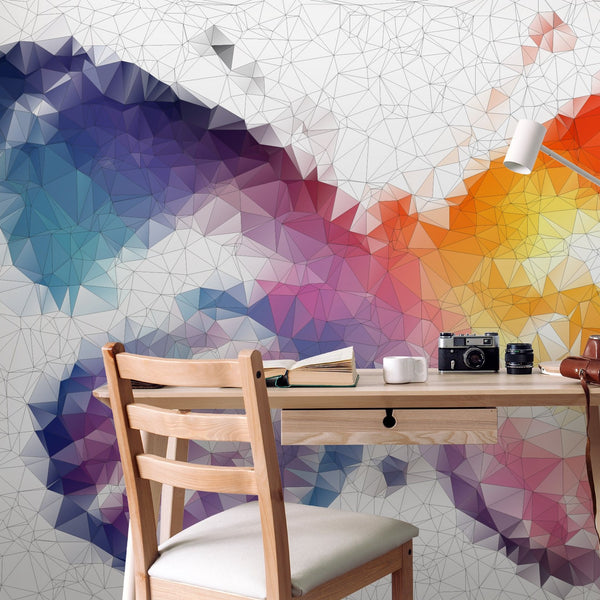 Colorful Abstract Butterfly Wall Mural CCM010 - CostaCover - Peel and stick Removable Wallpaper - Abstract - abstract wallpaper - adhesive wallpaper