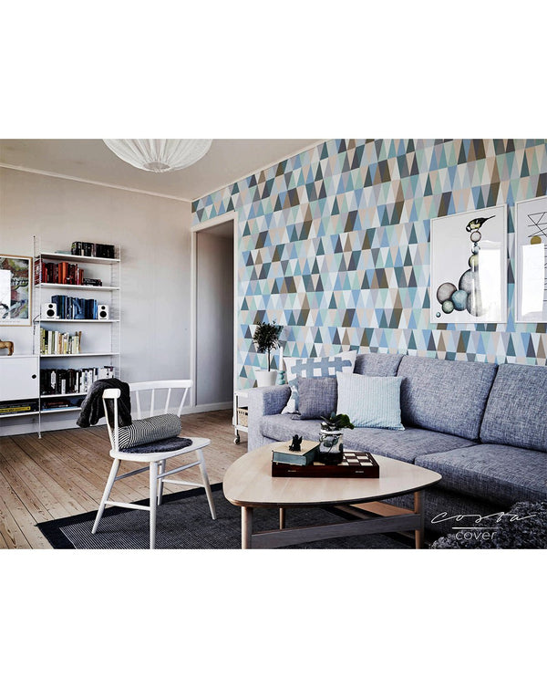Colorful Geometric Triangles Wallpaper CC022 - CostaCover - Peel and stick Removable Wallpaper - Abstract - abstract wallpaper - adhesive wallpaper