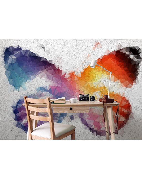 Colorful Abstract Butterfly Wall Mural CCM010 - CostaCover - Peel and stick Removable Wallpaper - Abstract - abstract wallpaper - adhesive wallpaper