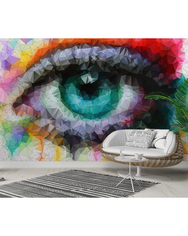 Colorful Vector Abstract Eye Wall Mural CCM011 - CostaCover - Peel and stick Removable Wallpaper - Abstract - abstract wallpaper - adhesive wallpaper