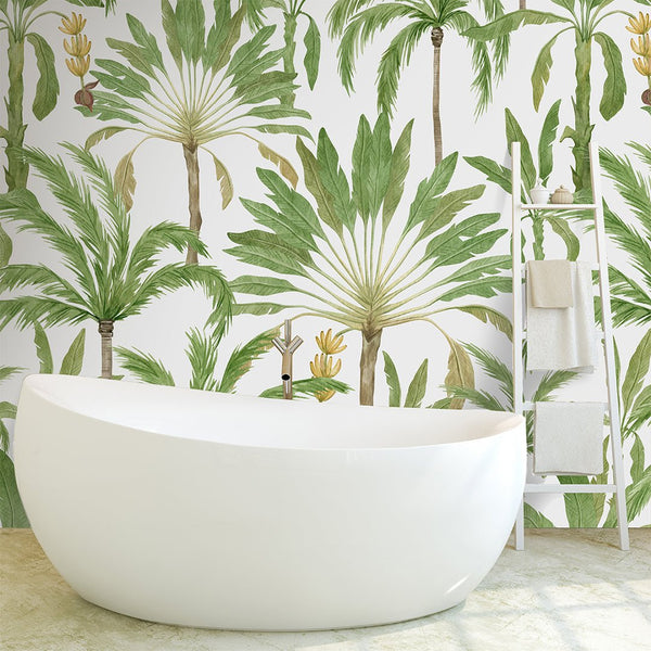 Exotic Palms Wall Mural CCM067 - CostaCover - Peel and stick Removable Wallpaper - accent wallpaper - adhesive wallpaper - adhesive wallpaper design