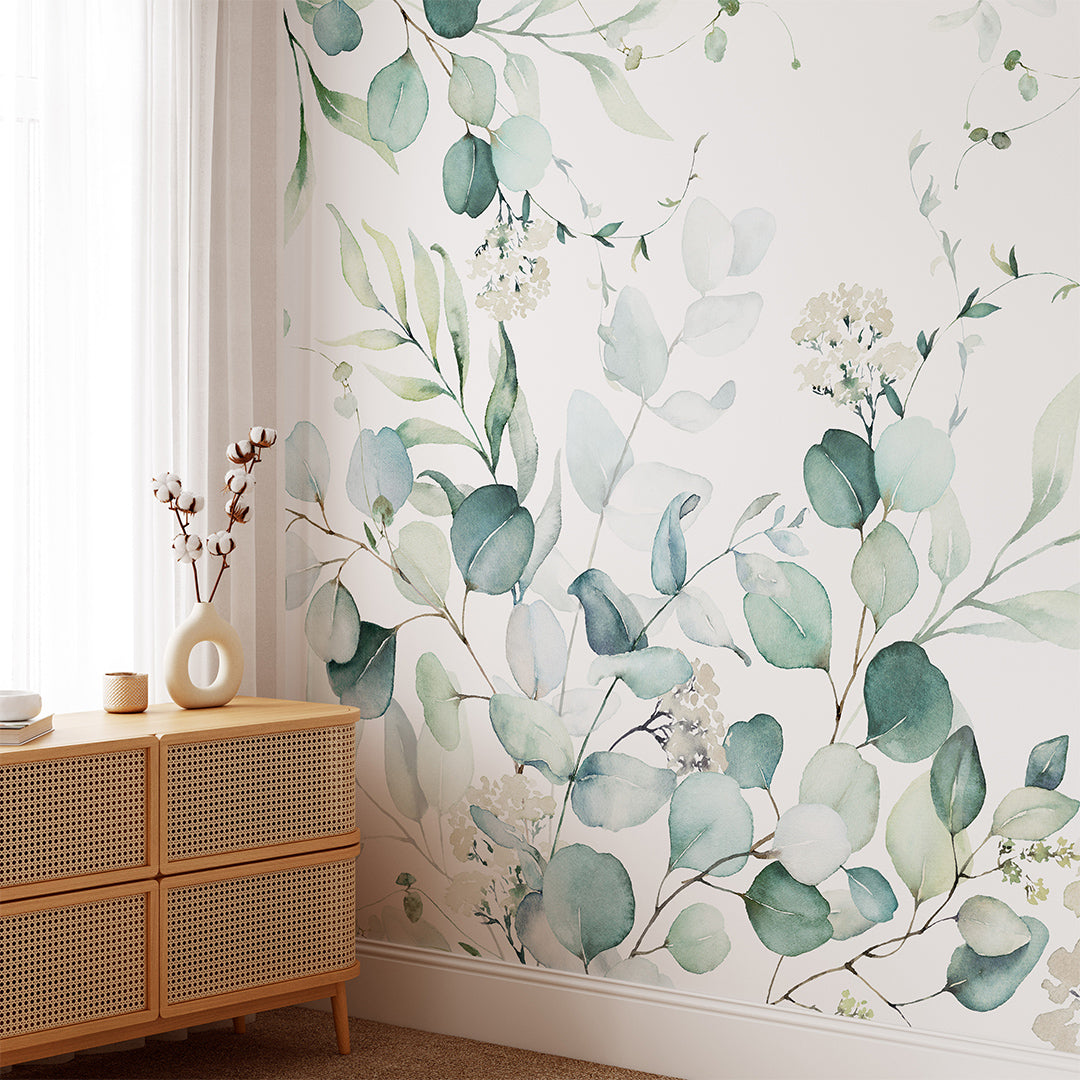 Green Eucalyptus Leaves Branches Self Adhesive Mural CCM110