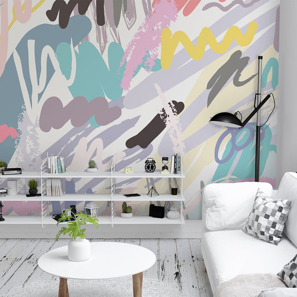 Abstract Colorful Painting Wall Mural CCM020 - CostaCover - Peel and stick Removable Wallpaper - 3d wall murals - accent wallpaper - adhesive wallpaper