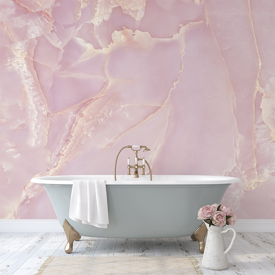 Self Adhesive Pink Abstract Marble Stone Texture Wall Mural CCM029