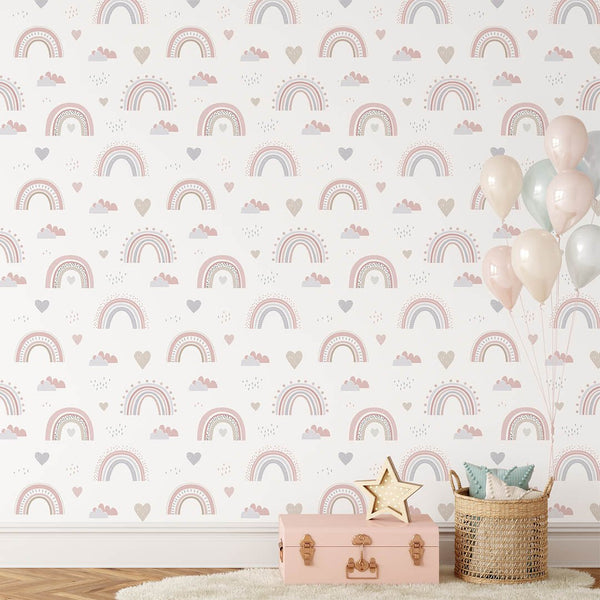 Rainbow Sky Boho Wallpaper CC280 - CostaCover - Peel and stick Removable Wallpaper - accent wallpaper - adhesive wallpaper - bedroom wallpaper