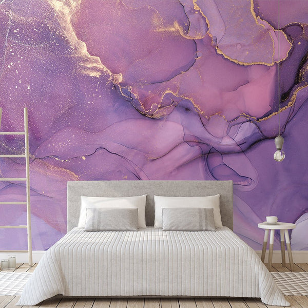 Very Peri Purple Watercolor Ink Wall Mural CCM056 - CostaCover - Peel and stick Removable Wallpaper - Abstract - abstract wall art - abstract wallpaper