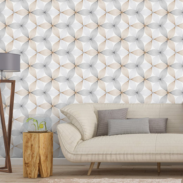 Geometric Linear Flower Petal Wallpaper CC184 - CostaCover - Peel and stick Removable Wallpaper - Abstract - abstract wallpaper - adhesive wallpaper