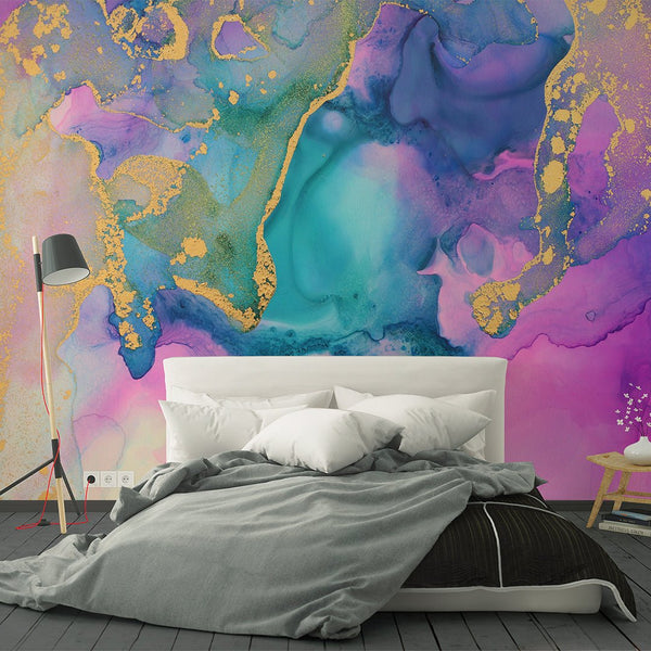 Colorful Watercolor Ink Wall Mural CCM058 - CostaCover - Peel and stick Removable Wallpaper - abstract wallpaper - accent wallpaper - adhesive wallpaper