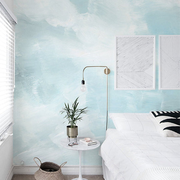 Blue Brush Strokes Wall Mural CCM072 - CostaCover - Peel and stick Removable Wallpaper - 3d wall murals - abstract wall art - abstract wallpaper