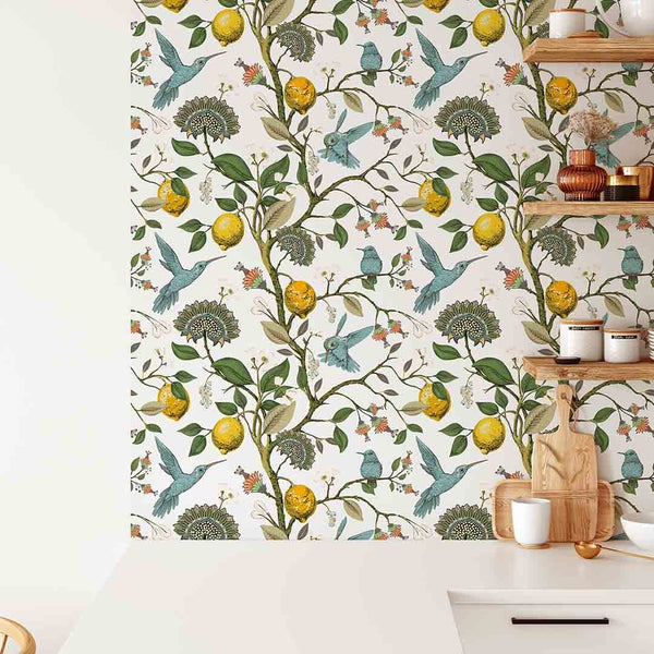 Vintage Birds & Tree Branch Wallpaper CC250